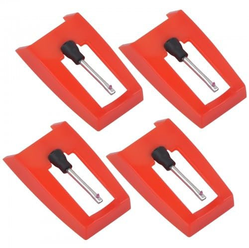 Dokeno 4 Stück Nadel für Plattenspieler, Plattenspieler Nadel, Diamant Stylus Ersatz, Plattenspieler Nadel Ersatzzubehör für Schallplattenspieler, für Meiste Plattenspieler Phonograph, Vinyl