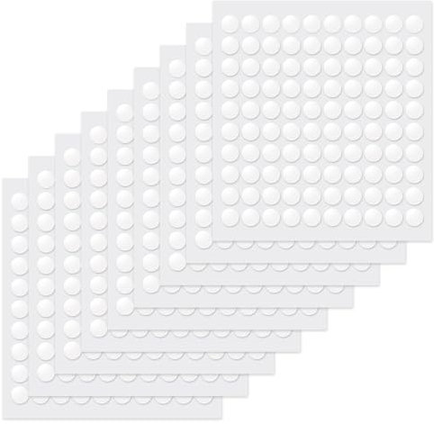 Molain 900 Stück Doppelseitige Klebepunkte, 10mm Rund Transparente Doppelseitige Klebepads Foto Klebepads Abnehmbare Keine Spuren Runde Aufkleber für Ballon DIY Basteln Festival-Dekoration (10mm)