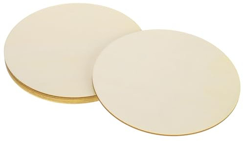 DMiotech Basswood Sheet Round Unfinished Wood Boards 6 Inch x 1/8 Inch Plywood Wood Circles Wood Discs for Crafts Painting Hobby DIY Model Projects, 5 Pack