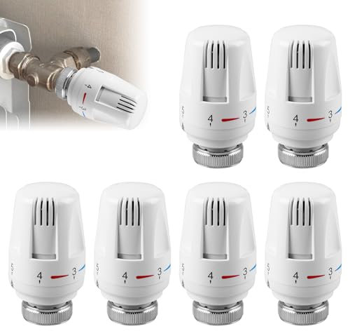 Cabezal Termostático, 6 Piezas Válvula De Radiador, Termostato De Radiador, Cabezal Termostático M30 x 1,5, Termostato Para Radiador, Cabezales Termostáticos Para Radiador Para Oficina, Casa, Baño