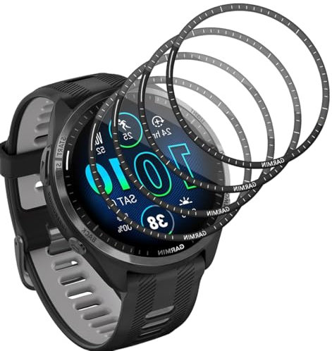 Yieehhow Verre Trempé pour Garmin Forerunner 965 Protection Écran [4 Pièces], PMMA Film Protecteur Composite, HD/Anti Rayures, 3D Incurvé Protection Écran pour Garmin Forerunner 965