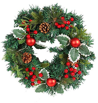 Sunfashion Weihnachtskranz Haustür,Trockenblumen Kranz Türkranz Weihnachten Außen Spring Wreath Kranz Trockenblumen Dekorkranz Deko Haustür Draußen