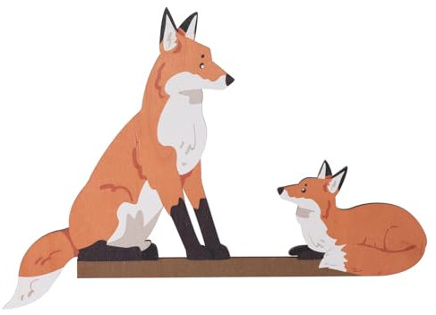 Fuchs-Türaufsatz, Süß Türrahmen Deko Holz Tür-Eckschild Skulptur Kunstornament Tier-Türrahmen-Dekoration für Wohnzimmer Schlafzimmer Kinderzimmer Zuhause Büro Regal