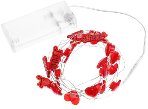 Zerodeko Valentinstag Herz Lichterkette Rote Herz Lichterkette Wasserdicht Für Den Innenbereich Schlafzimmer Valentinstag Dekoration Lichter Keine Batterie