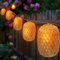 Spetebo Solar Lichterkette mit 10 ovalen Lampions in Rattan Optik - 450 cm - LED Garten Deko Beleuchtung warm weiß - Party Pavillon Terrasse Balkon Zimmer Dekoration Stimmungslicht wasserfest