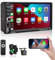 ESSGOO Doppel Din Autoradio mit Wireless Carplay und Android Auto, 7 Zoll HD Bildschirm Auto Radio Display mit Rückfahrkamera, Bluetooth, Voice Control, Mirror Link, FM, SWC