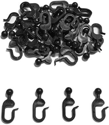 Modern Shade 36 Packungen Plastikhaken für Moskitonetze und Pavillonvorhänge, sanftes Gleiten, rostfrei, vielseitig einsetzbar