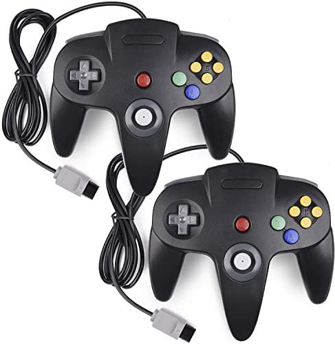 N64 Controller - Classic Retro Wired Joystick Gamepad for 64 Video Game Console (2 Pack)