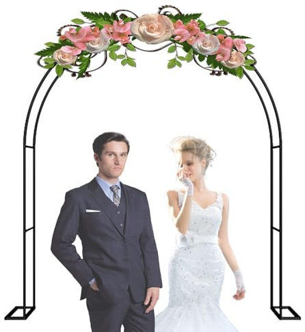 Arco da giardino in metallo per matrimoni all'aperto, traliccio decorativo per pergolato, 160 x 220 cm, arco per rose per feste ed eventi, larghezza regolabile 80 240 cm, telaio in acciaio resistente