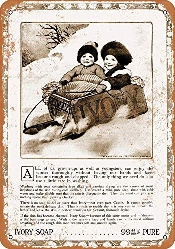 Blechschild 1923 Elfenbein Seife Winter Vintage Look Metallschild Home Decor 20x30 cm
