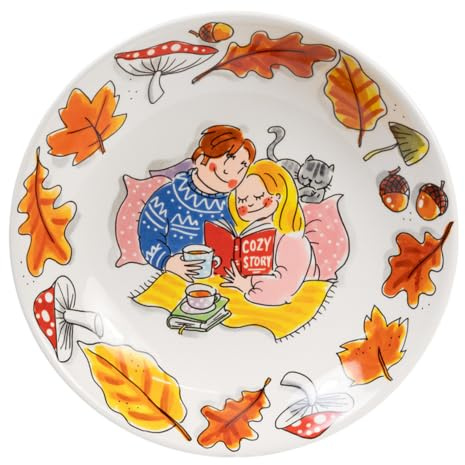 Blond Amsterdam Tiefer Teller Cozy Days, 23cm | Keramik, Cozy Days Kollektion, Für Suppe & Pasta, Mikrowellengeeignet, Handwäsche empfohlen
