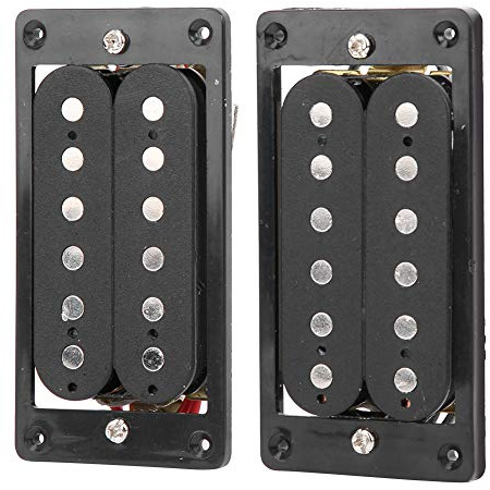 Dilwe Micro de Guitare électrique, Double Bobinage de Remplacement avec Cadre Noir pour Guitare électrique ST SQ, Haut Niveau de Sortie et Haute Définition, Installation Facile