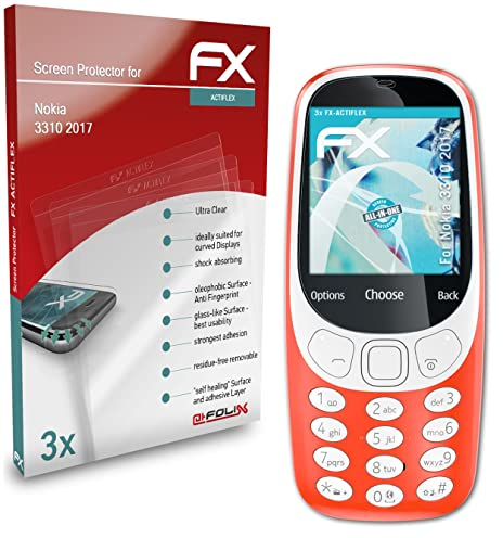 atFoliX Película Protectora compatible con Nokia 3310 2017 Protector Película, ultra claro y flexible FX Lámina Protectora de Pantalla (3X)
