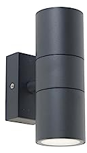 Qazqa - Modern Außen Wandleuchte anthrazit IP44 - Duo I Außenbeleuchtung I Up & Down - Edelstahl Rund - LED geeignet GU10