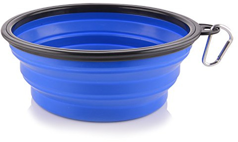 Extra Large Collapsible Dog Bowl, 3L XL Travel Dog Bowl, Foldable Travel Water Dish, 102oz X-Large Portable Collapsable Traveling Bowls with Carabiner for Dogs Walking, Hiking (Blue)