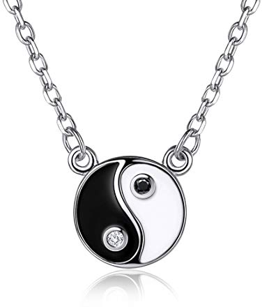 ChicSilver Halskette mit Yin-Yang-Anhänger aus 925er Sterlingsilber für Damen, Geschenk für Mädchen
