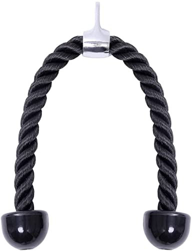 AOI Cordes de Triceps de Gymnastique de Luxe, Longueur de la Corde de 27 Pouces, Corde de Triceps résistante en polypropylène résistant, tirée vers Le Bas (Noir)