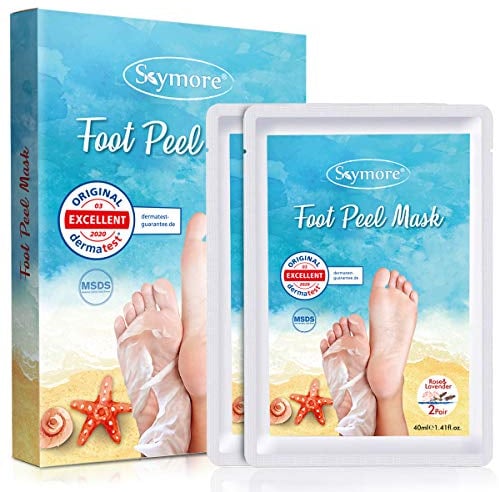Skymore 2 Paar Fußmaske, Hornhaut Entfernung Fuß Peeling Maske Exfoliating Fussmaske für zarte Füße, Fuß Hornhautentferner Peeling Socken