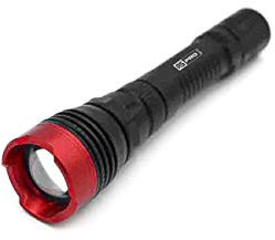 RS PRO F20R. Taschenlampe LED Schwarz, Rot im Alu-Gehäuse, 250 lm, 150 mm