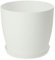 KADAX Flowerpot, fioriera con sottobicchieri, secchio di fiori rotondi in plastica, pentola opaca per cactus, felce, trama luccicante per balcone, appartamento e terrazza (⌀ 30 cm, bianco)