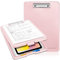 SITHON Planchettes à pince A4 avec rangement, Léger Porte Document A4, Presse-papiers Dossier pour Infirmière Médecin Enseignants Étudiants Coach de vente Conférence de bureau d'école, (Rose)