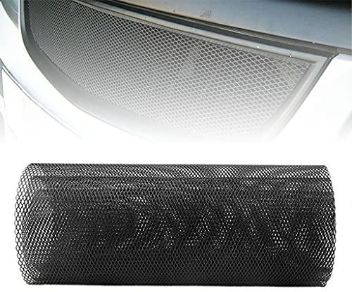 Aluminium Mesh Grille, 100x33cm, 3x6mm Loch Renngitter für Stoßstange, Wasserdichtes und Korrosionsbeständiges (Schwarz)