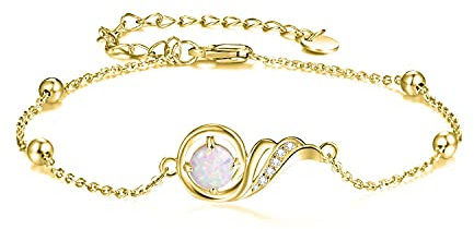 KINGWHYTE Opal Armband 925 Silber Phoenix Anhänger Schmuck Damen, Gold