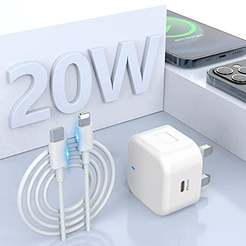 20W USB-C Power Adapter & Lightning Cable [Apple MFi Certified] Lightning Cable 3.3FT/1M and 20W IPhone Charger Plug Compatible with iPhone 12/SE/11/Xs/Max/XR/X/8/8 Plus