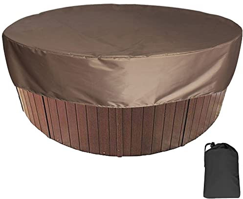 XVBVS Copertura per Vasca Idromassaggio Rotonda Spa Coperchio Protettiva per Vasca Idromassaggio Telo per Mobili da Giardino Resistente alla Polvere e Resistente ai Raggi UV- Brown ||160 * 90cm