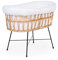 Childhome Wiege aus Rattan, Babybett, Metallfüße, 70 x 51 x 90 cm, ab Geburt, stabil und leicht, im Lieferumfang enthalten mit Matratze und Bekleidung, hochwertige Materialien, ultradünnes Design, bis zu 6 Monate