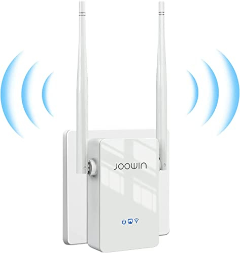Repetidor WiFi, Amplificador WiFi 300Mbps 2,4 GHz Repetidor WiFi Largo Alcance Extensor de WiFi Señal para Casa con Modos Repetidor/Enrutador/Ap, Puerto Ethernet, 2 Antenas Externas, WPS