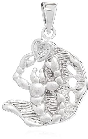 NKlaus Kettenanhänger Sternzeichen Scorpion 925 Silber Zirkonia weiß Zodiac Horoskop 14194