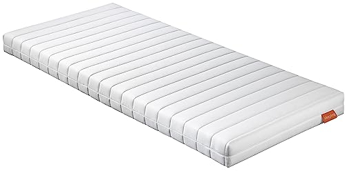 sleepling Matratze 90 x 200 x 11 cm, Rollmatratze Duo Wendematratze, Komfortschaummatratze, Made in EU, Bezug waschbar, Ökotex 100, Härtegrad 2 und 3, weiß