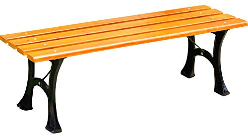 Outdoor-Produkt Terrasse Park Bänke Außenbereich Freizeitbank, Gusseisen und Massivholz wetterfest, Retro Dekobank für 2-4 Sitze (1,5 m)