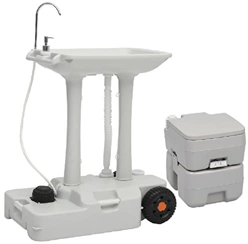 Festnight Tragbare Campingtoilette mit Waschbecken,Camping-Toilette,Camping-Waschbecken,Camping-Handwaschbecken für Campingausflüge, Wohnmobilreisen, Baustellen, Food-Events Type-2