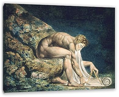 RKGHDCX Berühmte Gemälde von Druck auf Leinwand, fertig zum Aufhängen, Reproduktion auf Leinwand''Isaac Newton“Poster und Drucke, abstrakt Wandkunst Bild für Wohnkultur 20x25cm8 x9 Gerahmt