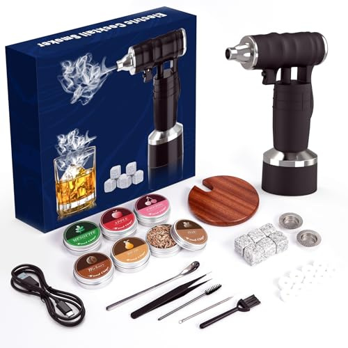 Electric Cocktail Smoker Kit,Rechargeable Drink Smoker Kit with Smoking Gun