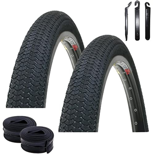 2 x Kenda Fahrradreifen K-1016 Drahtreifen Fahrradmantel 54-406 (20,0 x 2,10) + 2 x passende Schläuche AV inkl. Reifenheber