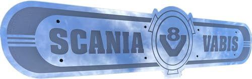 Scania V8 Led Schild 100 x 25cm -Scania Zubehör - Scania Led Logo Mit Einstellbarer Lichtleistung - Scania V8 Led Rückwandschild