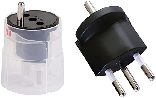Max Hauri Fixadapter Typ 12, für Schutzkontakt-Stecker, 3-polig, schwarz (Deutschland)