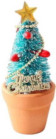 Amagogo 1/12 Puppenhaus Weihnachtsdekoration Mini Weihnachtsbaum Topf Spielzeughaus Miniatur Szene Modell