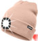 ATNKE 8LED beleuchtete Strickmütze, wiederaufladbare USB-Scheinwerferkappe mit extrem Heller, wasserdichter Lampe und Blinkender Alarm Rotes Rücklicht Multi-Color/Skin Pink