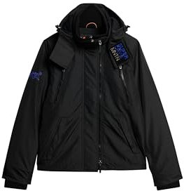 Superdry Herren Mountain SD Windbreaker-Jacke mit Kapuze Schwarz/XL