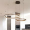 WayLuoung Metall LED Kronleuchter | 2 Kreise 40+60cm | 40W Rings Deckenhängelampe, Dimmbare Fernbedienung 3000–6000K, Acryl Schirm Pendelleuchte, Wohnzimmer Schlafzimmer Foyer Esszimmer【Braun】
