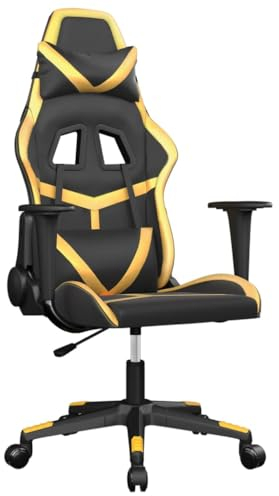 vidaXL Sedia da Gaming Nera e Oro in Similpelle