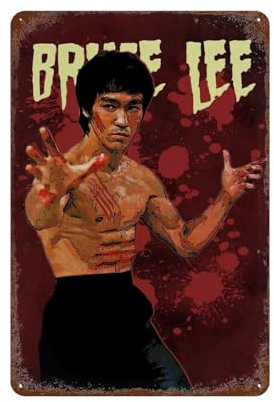 KSOXDAITIP Poster Bruce Lee, Wanddekoration, Kunst, Metallblechposter, moderne Wohnkultur, Kunst, Metallposter, Hausbar, Laden, Dekorationen, Vintage-Schild, Geschenk, 30 x 20 cm