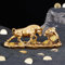 Cutfouwe bulle und bär Figuren-Bitcoin Statue – Harzskulptur für Bürodekoration-Bullen- und Bären Harzstatuen-Dekoration für das Büro oder Zuhause,Gold,28cm
