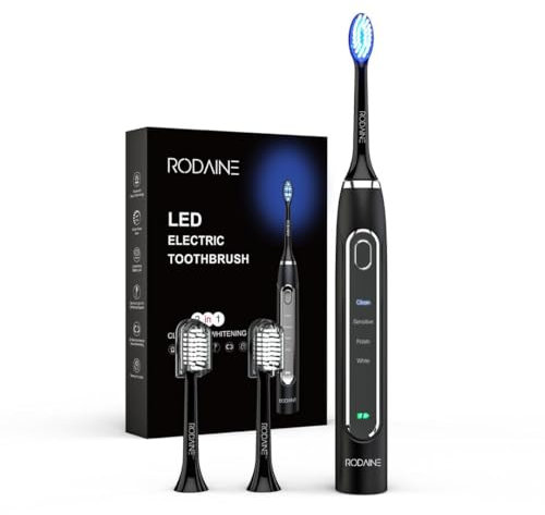 Brosse à Dents Électrique, Ultra Sonique,Technologie Led, Intelligente et Automatique | Étanche IPX7 | Silicone Alimentaire| Ultrasons| Nettoyage Profond et Soin des Gencives, Blanchissement Dentaire