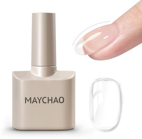 MAYCHAO 7-in-ONE Clear Builder Nail Gel, 15ML Builder Base Strengthening Gel UV/LED Building Nail Gel in a Bottle for Nail Repair Nail Strengthen Hard Gel Builder Nail Extension Gel Builder