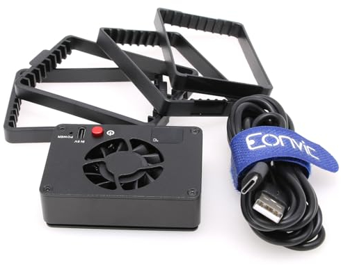 Eonvic Kamerakühler Lüfter mit Echtzeit-Temperaturmonitor, Kamera-Live-Broadcast-Kühler für Sony A7C/A7C2/A7M4/A6700/ZV1/ZVE1, Canon R5/R6/R7/R8, Fuji XS10/XT4/X-H2S